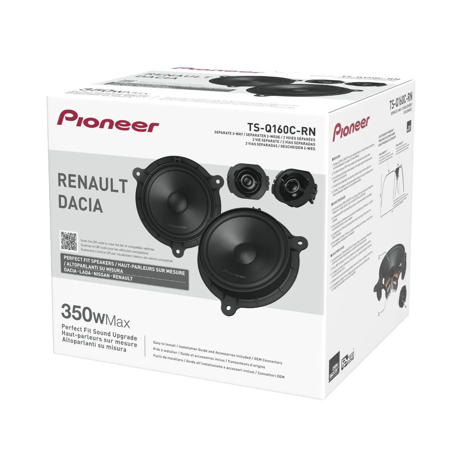 Pioneer TS-Q160C-RN Plug & Play Component Speakers for Renault Nissan Dacia