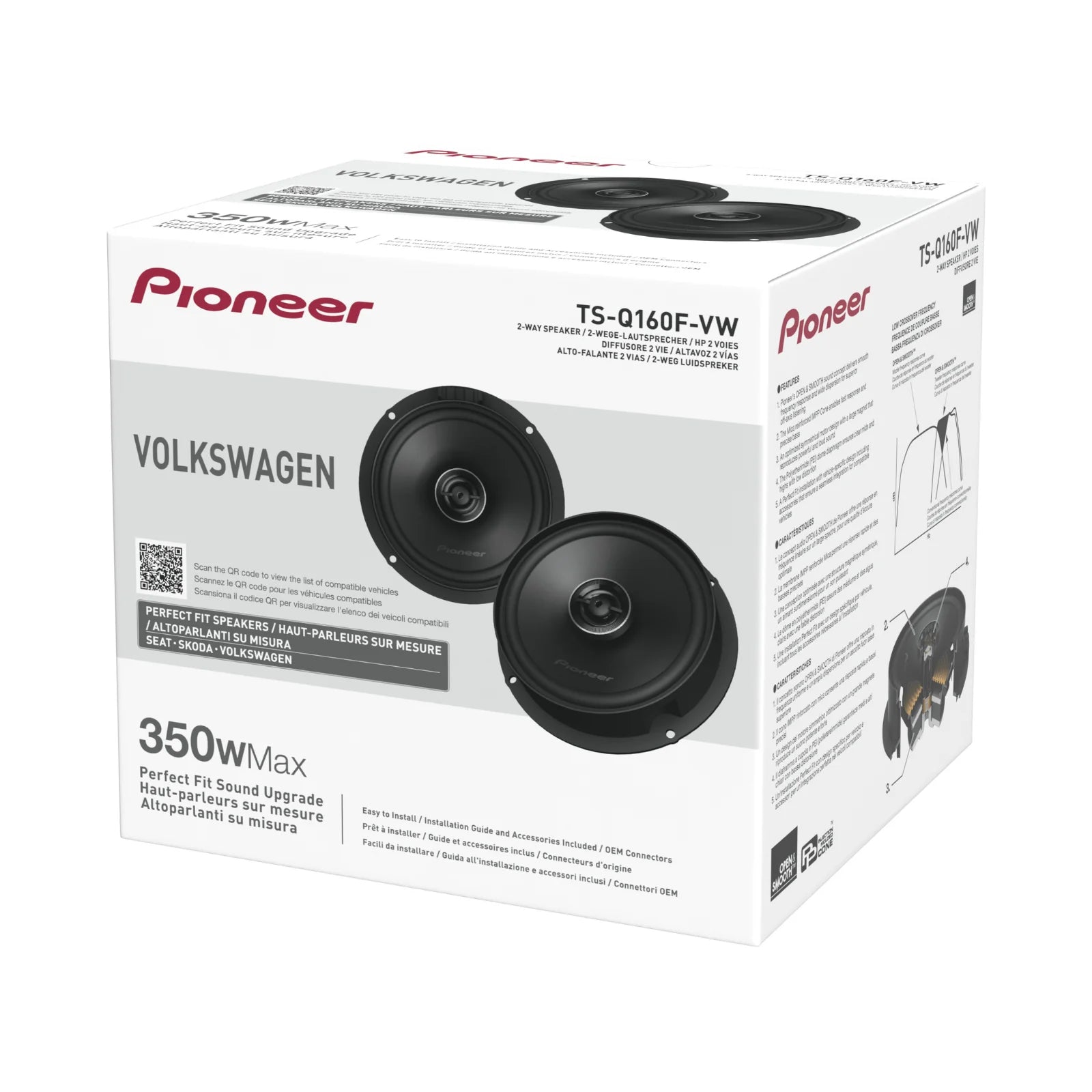 Pioneer TS-Q160F-VW Plug & Play Coaxial Speakers for Volkswagen Skoda Seat