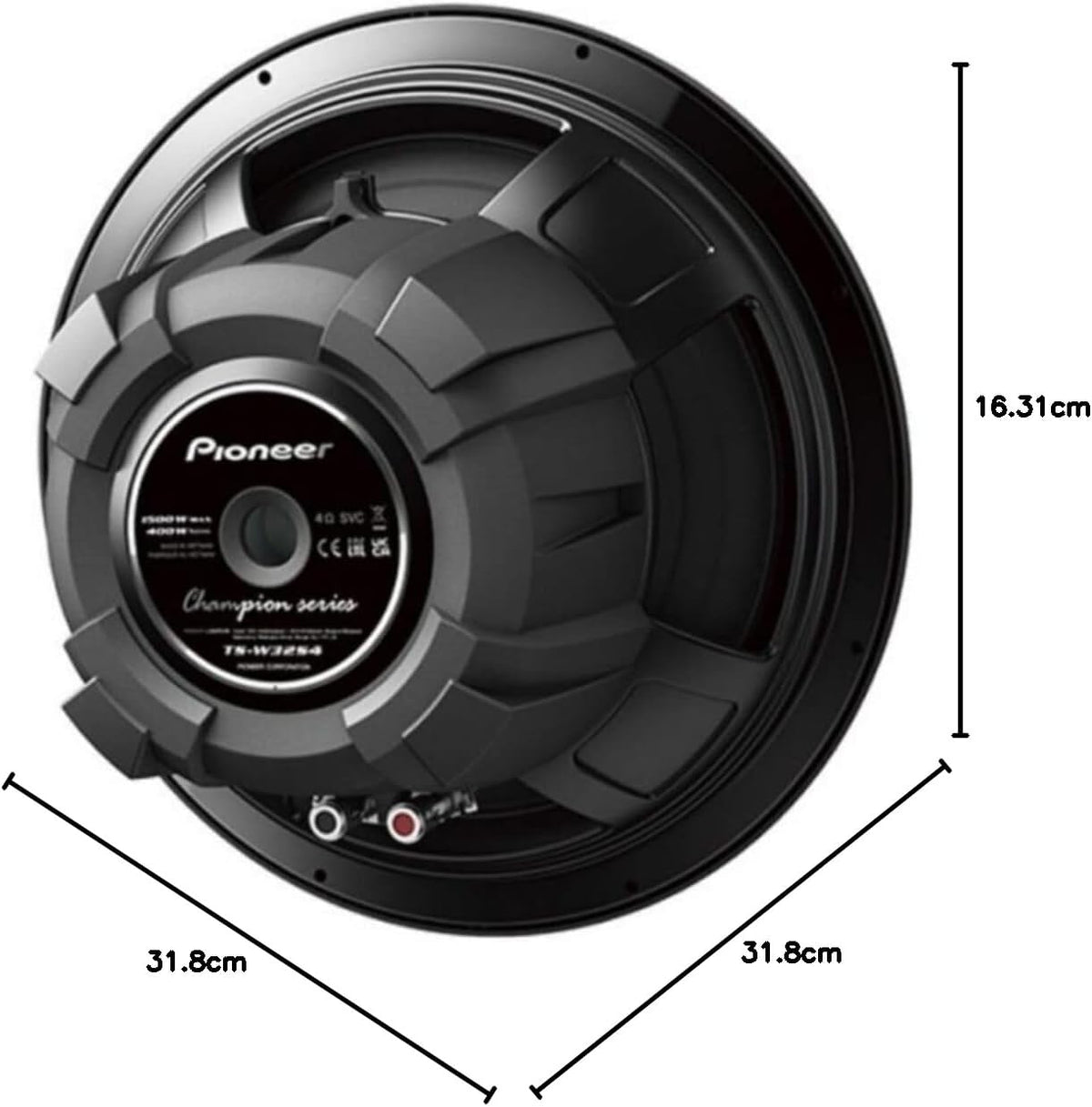 Pioneer TS-W32S4 12" Champion Series Single Coil Subwoofer 1500W