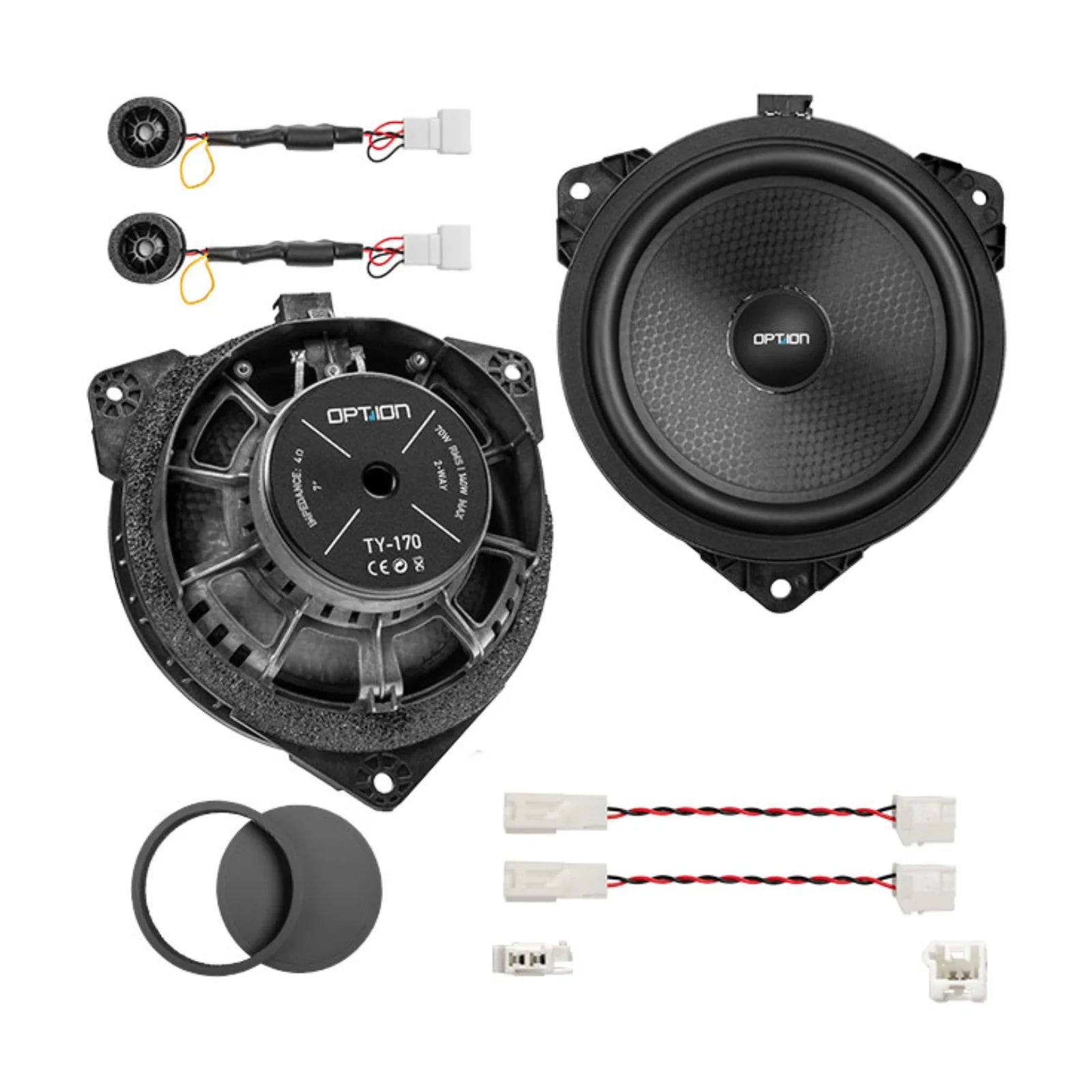 Option Audio TY-170 Plug & Play Component Speakers for Toyota Lexus BYD Sealion Citroen