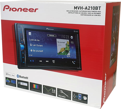 Pioneer MVH-A210BT + ND-BC9 6..2" TouchScreen Mechaless Bluetooth iPhone + Reverse Camera