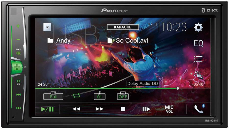 Pioneer MVH-A210BT - 6.2" TouchScreen Mechaless Bluetooth iPhone Stereo