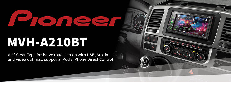 Pioneer MVH-A210BT + ND-BC9 6..2" TouchScreen Mechaless Bluetooth iPhone + Reverse Camera