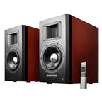 AirPulse A300 Active Bookshelf Bluetooth HiRes Audio Speakers Cherry Red