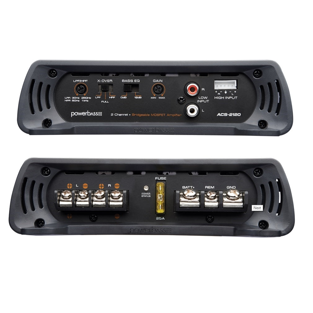 PowerBass ACS-2120 - 2 Channel Compact Class A/B Amplifier 480W