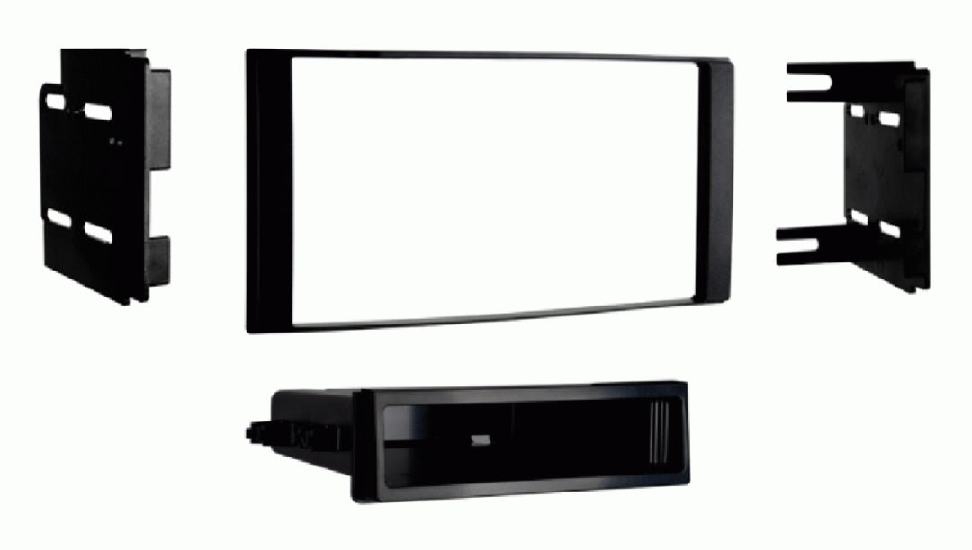Nissan Micra/Note/Versa Double DIN Fascia Plate with Pocket Black ACV 381210-30-1