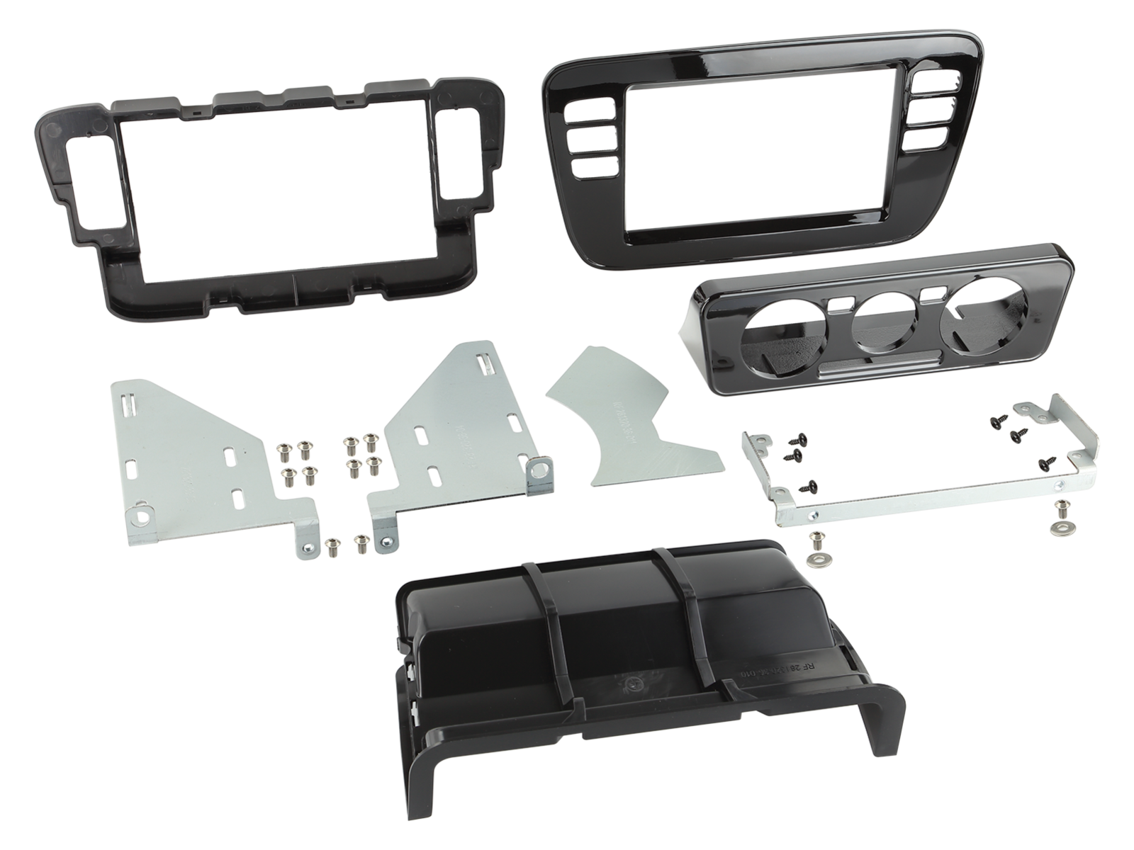 VW UP! Seat Mii Skoda Citygo Gloss Black Double DIN Fascia ACV 381320-36-2