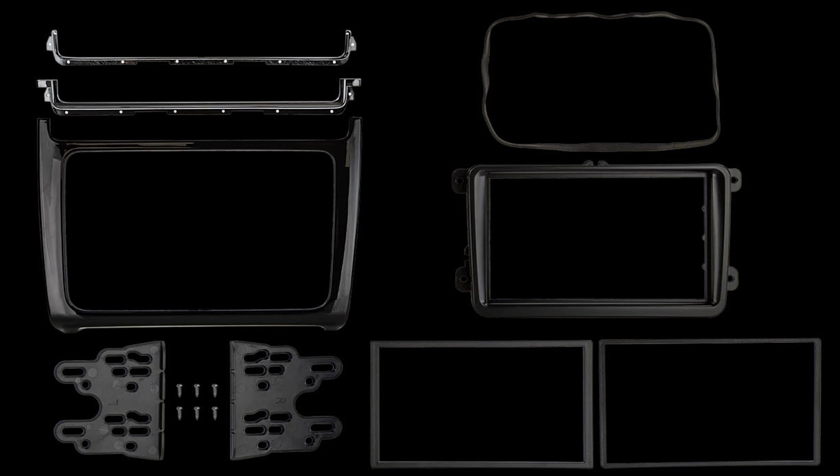 VW Polo 2014-2017 Double DIN Fascia Gloss Black ACV 381320-41-2