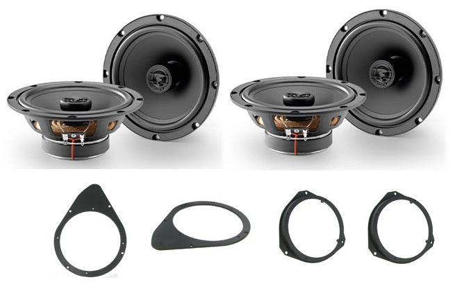 Fiat 500 2007-2014 Focal ACX165 Auditor 2 Way Coaxial Front Door and Rear Side Panel Speaker Upgrade Kit