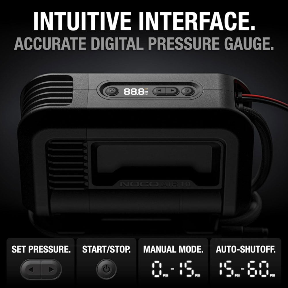 NOCO AIR10 UltraFast 10A Tire Inflator 12V Portable Air Compressor Pump