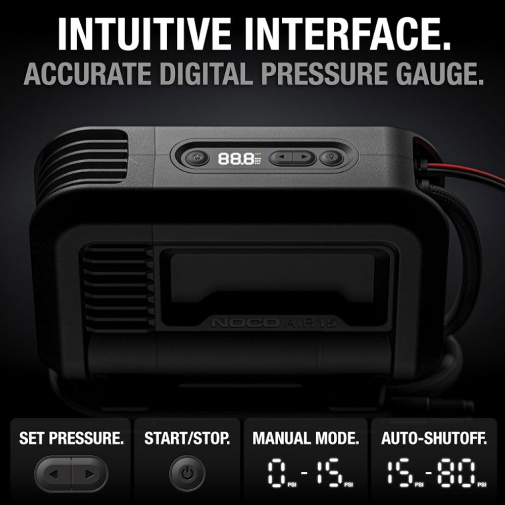 NOCO AIR15 UltraFast 15A Tire Inflator 12V Portable Air Compressor Pump