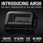 NNOCO AIR20 UltraFast 20A Tire Inflator 12V Portable Air Compressor Pump
