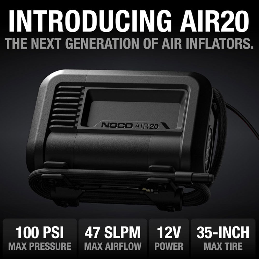 NNOCO AIR20 UltraFast 20A Tire Inflator 12V Portable Air Compressor Pump