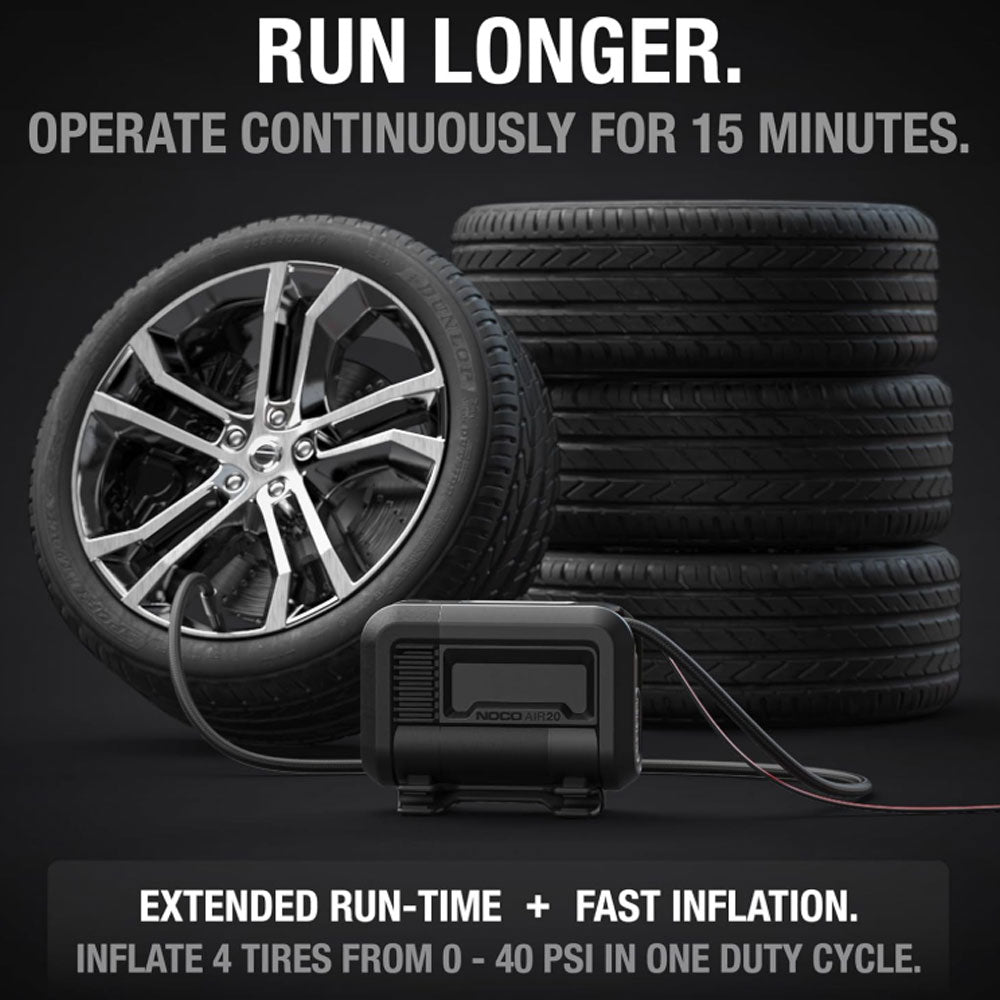 NNOCO AIR20 UltraFast 20A Tire Inflator 12V Portable Air Compressor Pump
