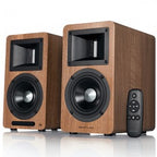 AirPulse A80 Active Bookshelf Bluetooth HiRes Audio Speakers Walnut