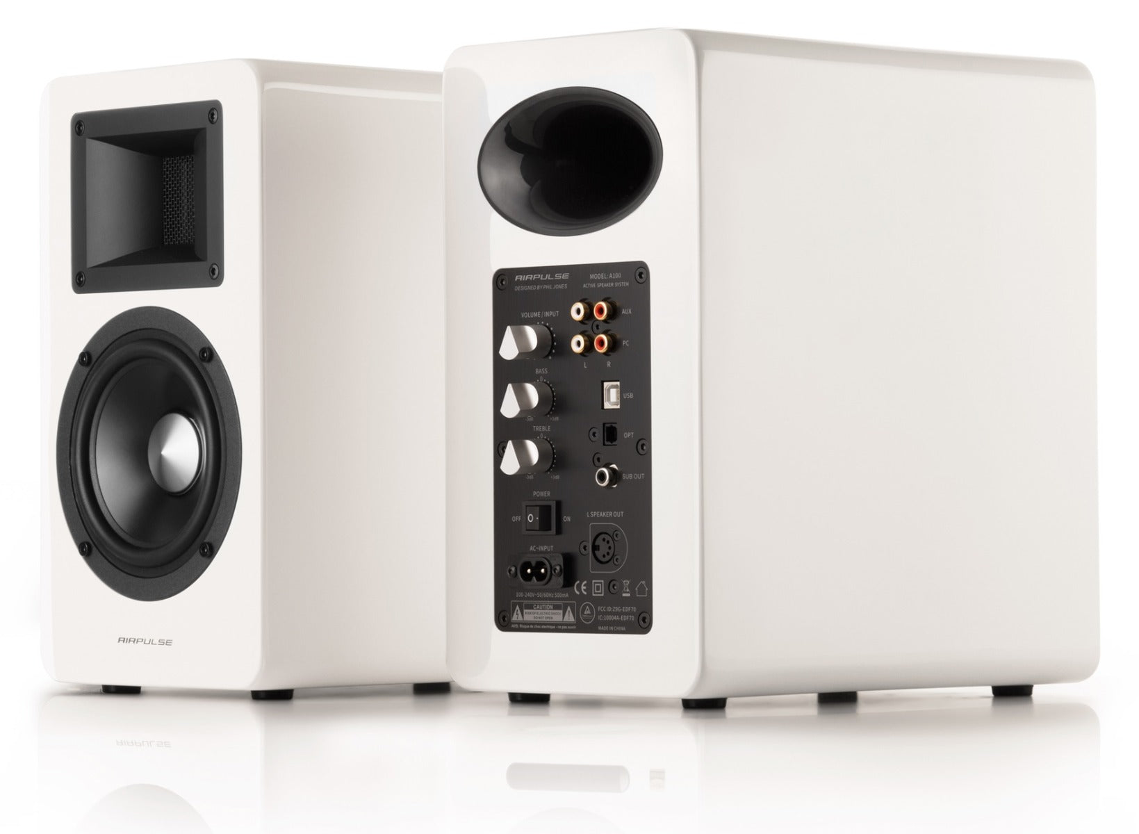 Airpulse A100 Phil Jones Designed Active Hi-Res Speaker System - White