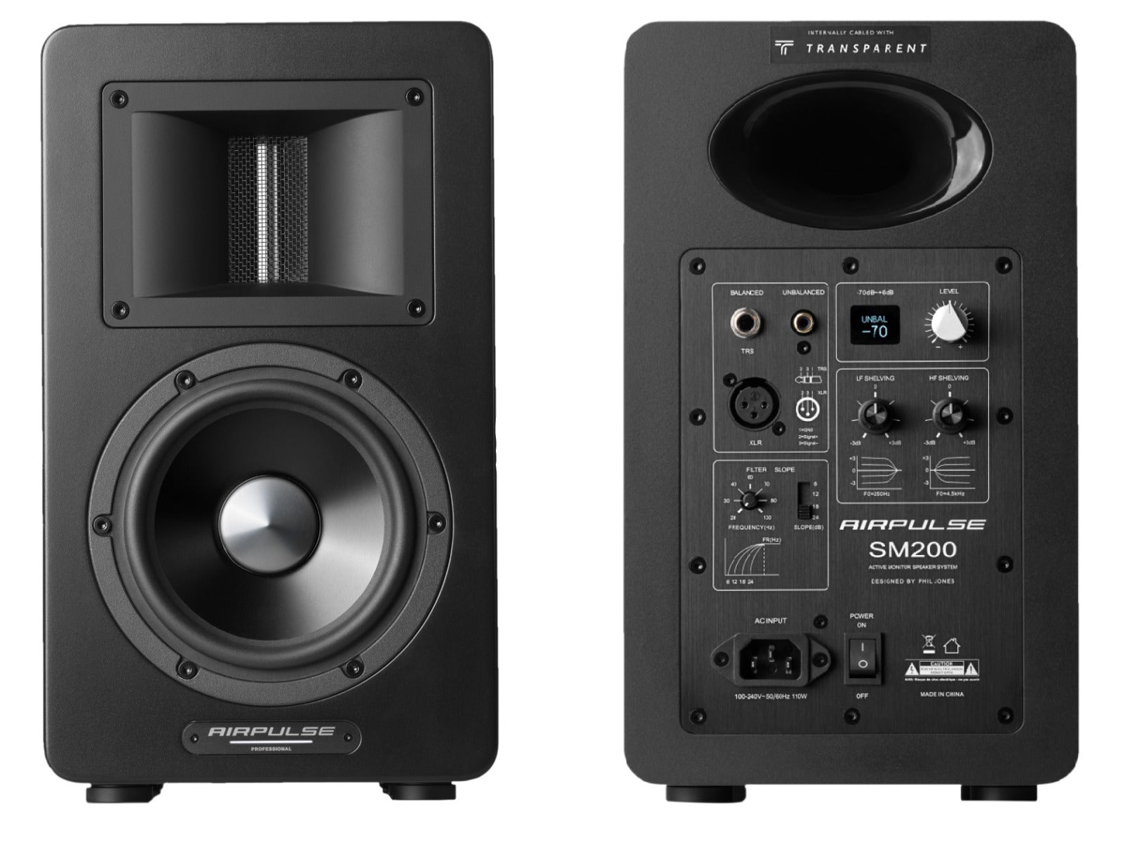 Airpulse SM200 Active Precision Monitor Loudspeaker Black - Single