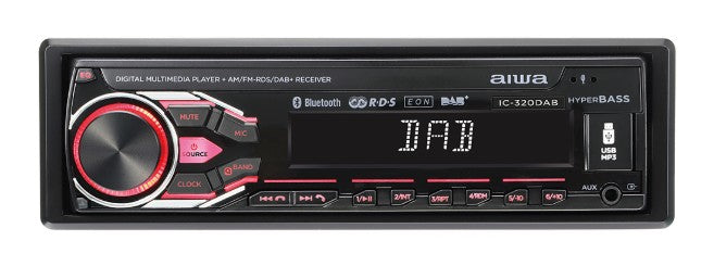 AIWA IC 320DAB Bluetooth DAB+ USB Tuner Din Mechless BT/DAB RGB Ilum Inc DAB Antenna