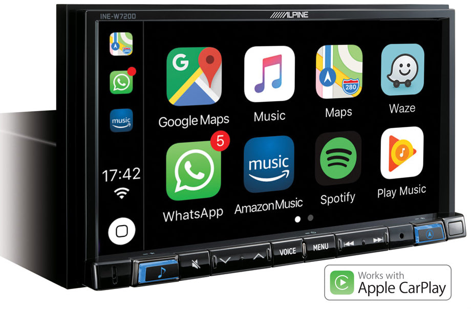 Alpine INE‐W720DC 7” Navigation with TomTom maps, Apple CarPlay Android Auto