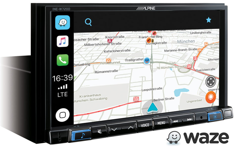 Alpine INE‐W720DC 7” Navigation with TomTom maps, Apple CarPlay Android Auto