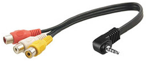 Alpine KCE-4AV 3.5mm to 3xRCA Adaptor Cable