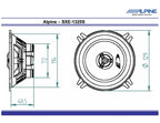 Alpine SXE-1325S 13cm 220W 2-way Coaxial Custom Car Speakers
