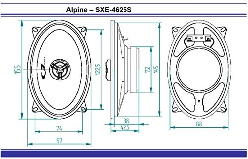 Alpine SXE-4625S 4"X6" (10X15CM) 150W 2-way Car Speakers
