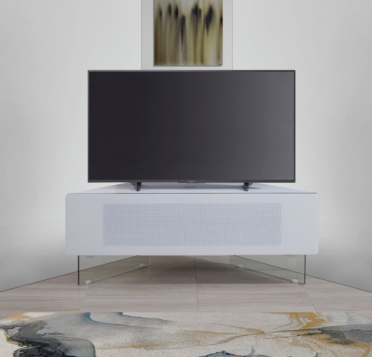 MDA Designs Antares High Gloss White TV Cabinet