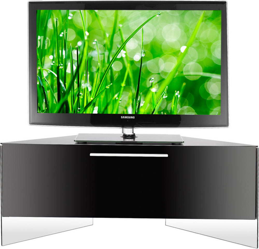 MDA Designs Antares High Gloss Black Cantilever TV Stand Cabinet