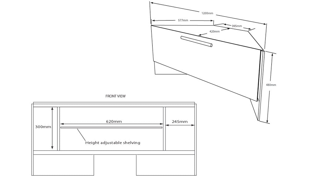 MDA Designs Antares High Gloss White TV Cabinet