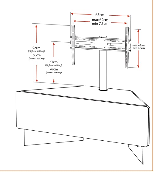 MDA Designs Antares High Gloss Black Cantilever TV Stand Cabinet