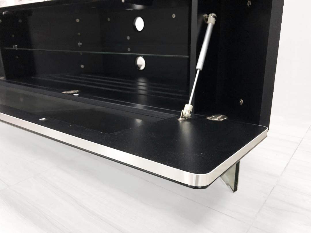 MDA Designs Antares High Gloss Black Cantilever TV Stand Cabinet