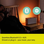 PURE Classic Aura - Ambient Portable Bluetooth Speaker - Coffee Brown/Walnut