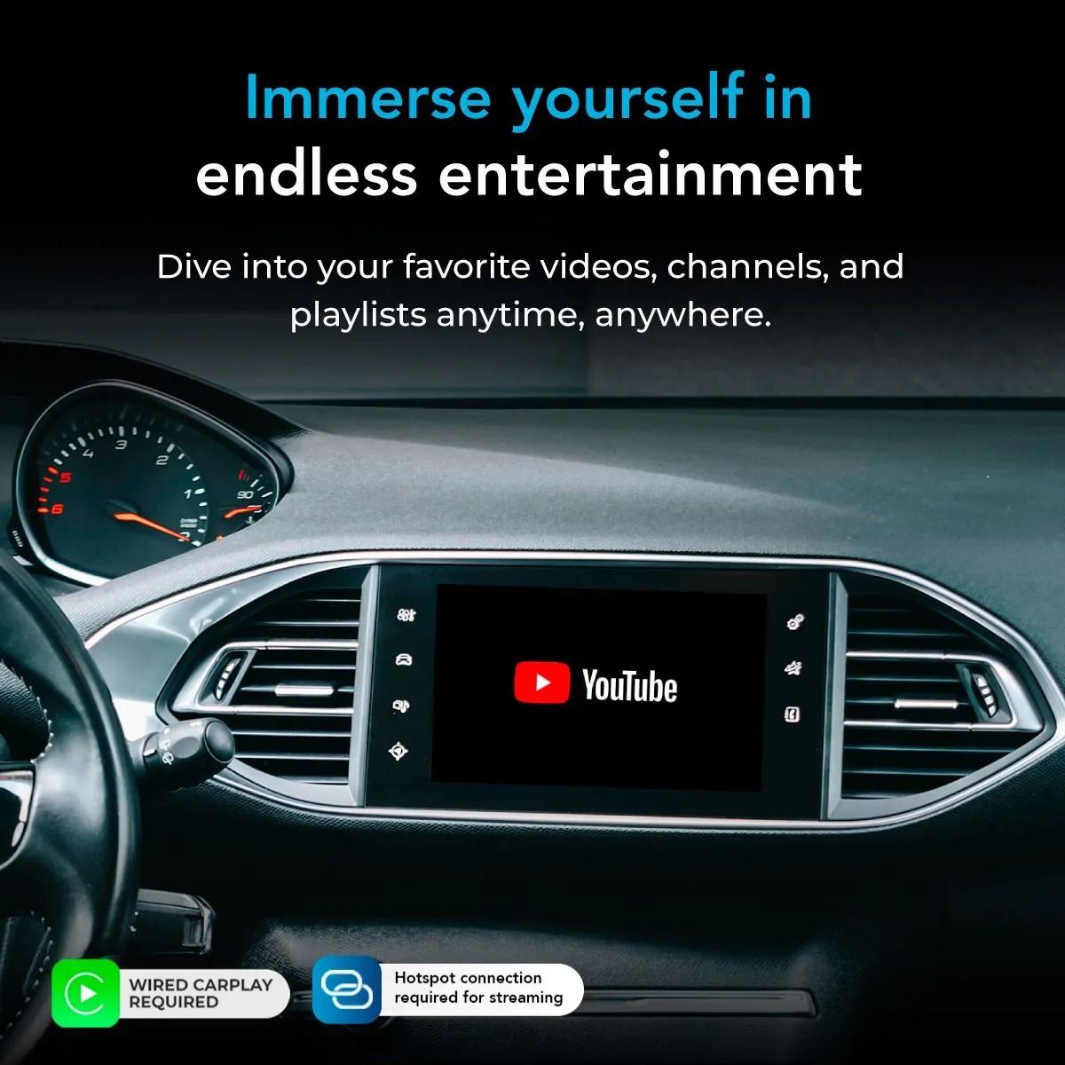 Autosky WCPAA-DUAL Wireless CarPlay and Android Auto Adapter With Netflix & YouTube