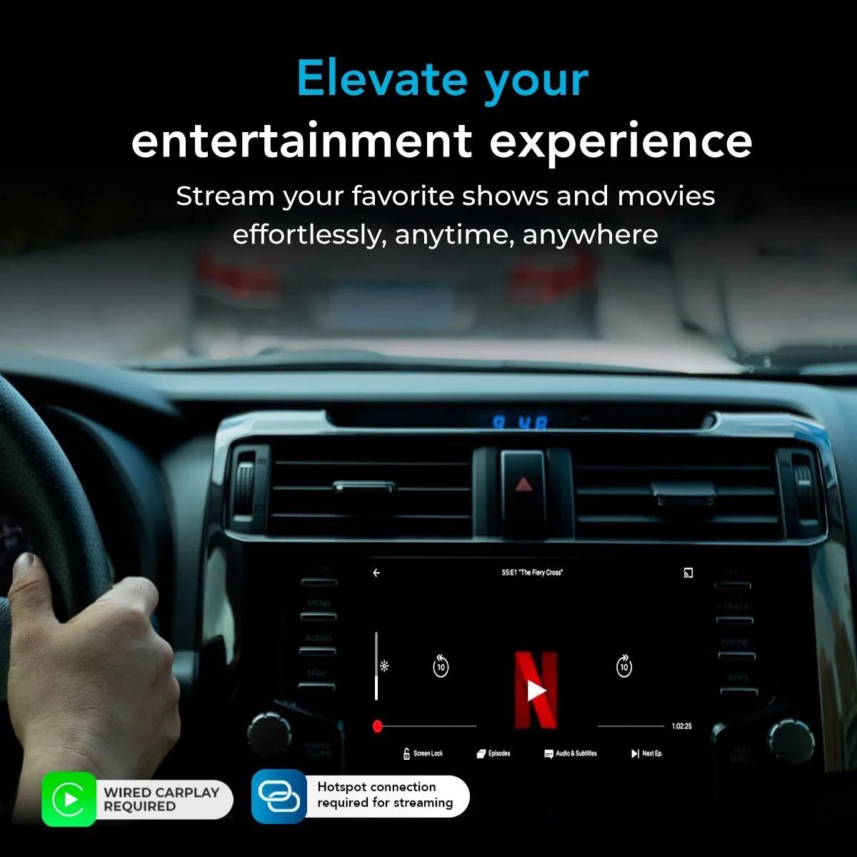 Autosky WCPAA-DUAL Wireless CarPlay and Android Auto Adapter With Netflix & YouTube