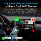 Autosky WCPAA-DUAL Wireless CarPlay and Android Auto Adapter With Netflix & YouTube