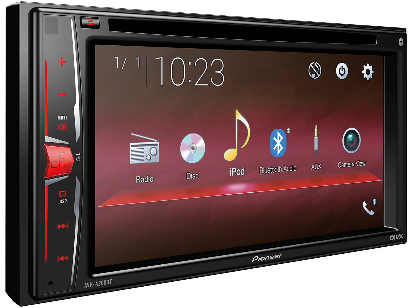 Pioneer AVH-A200BT - 6.2” Screen CD DVD MP3 Bluetooth iPhone Stereo