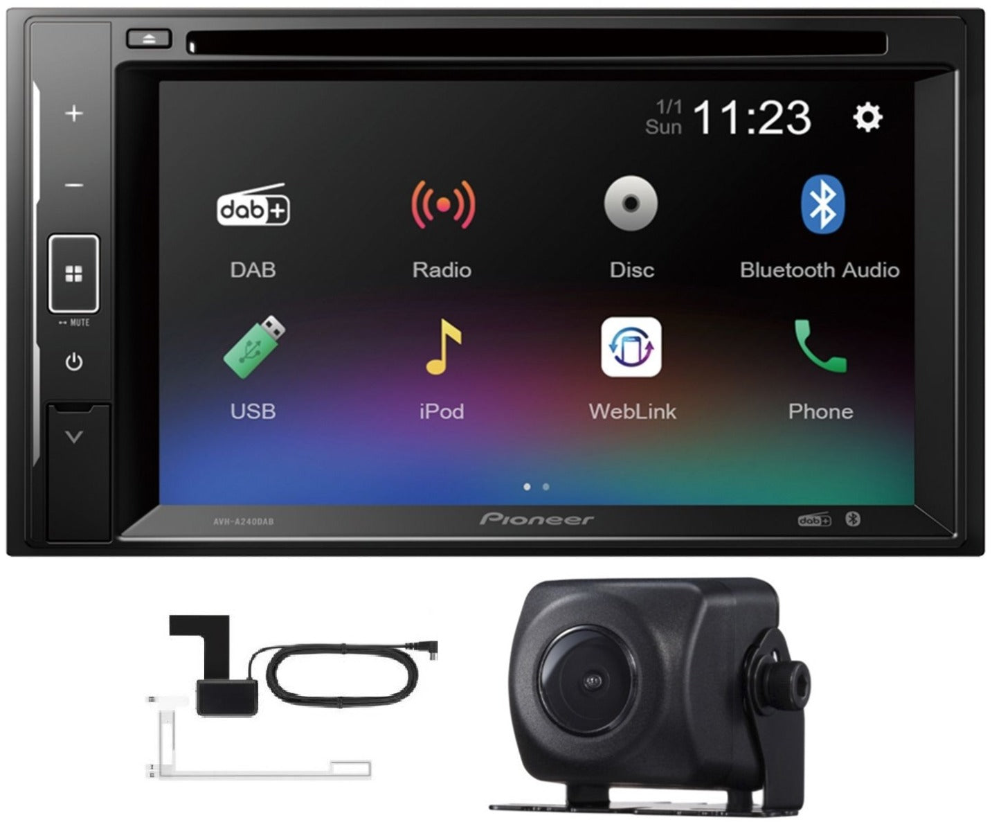 Pioneer AVH-A240DAB 6.2" Multimedia Player with Bluetooth, DAB/DAB+, Spotify & Siri Eyes Free Rear View Camera