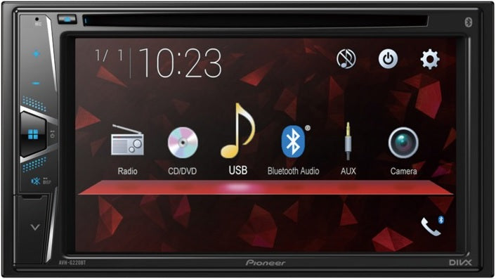 Pioneer AVH-G220BT 6.2" Clear Type Resistive Multi-touchscreen CD/DVD tuner with Bluetooth, USB