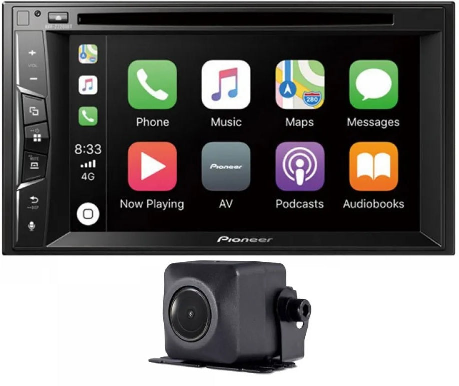 Pioneer AVH-Z2200BT 6.2" DVD CarPlay TouchScreen Bluetooth iPhone Android Player Pioneer ND-BC8 Rear Camera