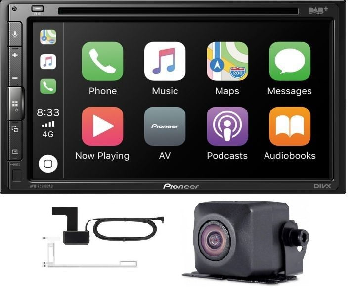 Pioneer AVH-Z5200DAB 6.8" Multimedia Player with Bluetooth, DAB/DAB+, Spotify & Siri Eyes ND-BC8 Camera Antenna
