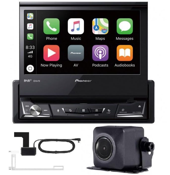 Pioneer AVH-Z7200DAB Multimedia 7" Flip Out Motorised Screen, DAB+ Bluetooth Apple CarPlay Android Auto + Reverse Camera