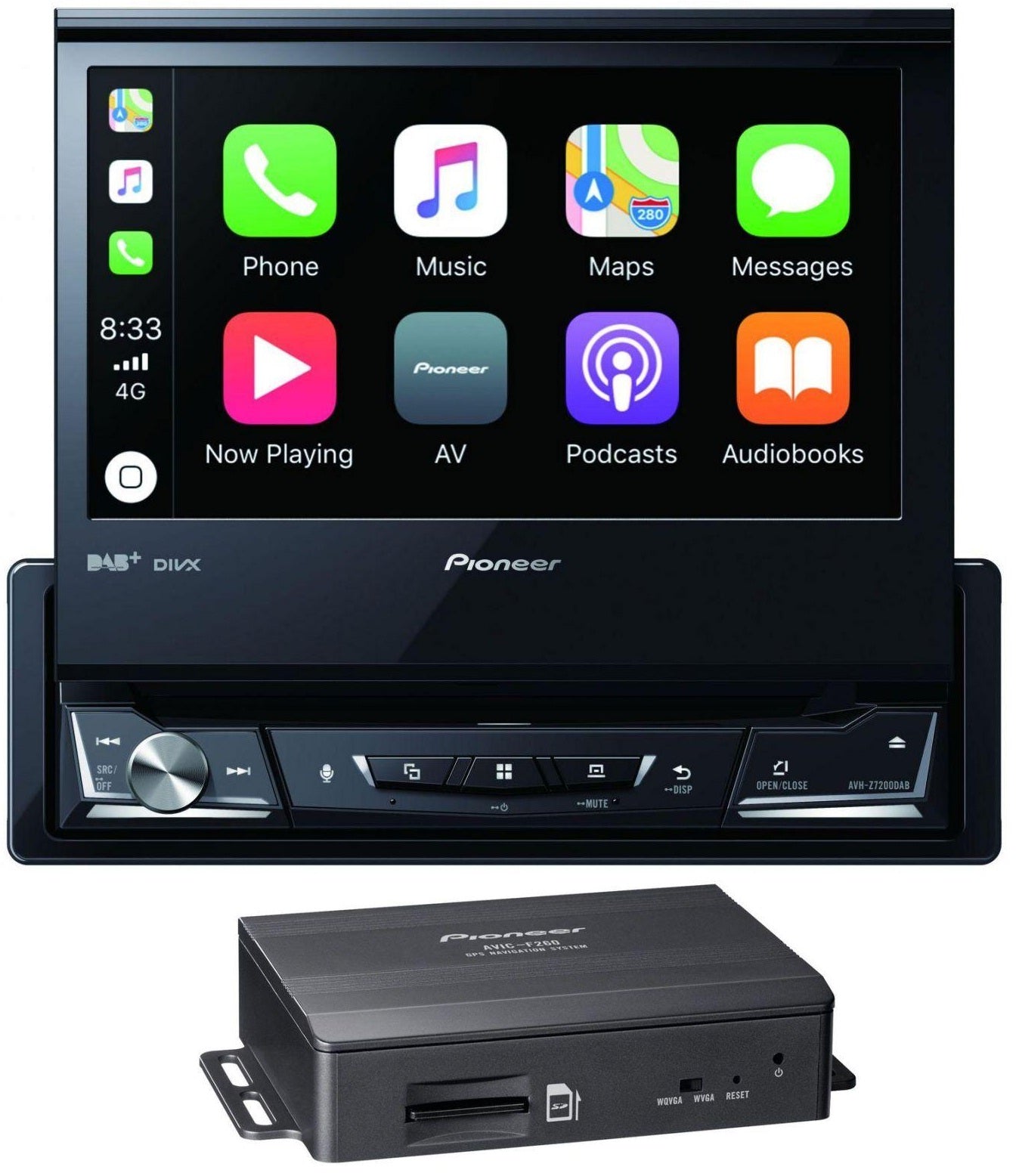 Pioneer AVH-Z7200DAB + AVIC-F260 Navigation 7" Flip Out Motorised Screen, DAB+ Bluetooth Apple CarPlay Android Auto