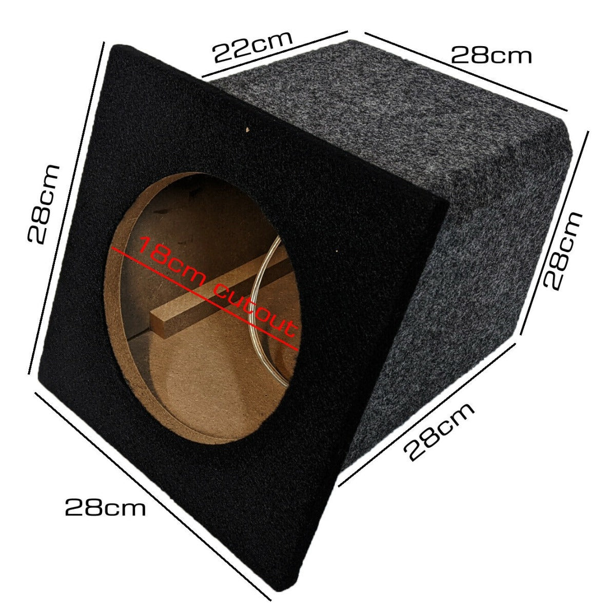 AVW 8" Inch 20cm Single Black Sealed Carpeted Subwoofer Sub MDF Box Bass Enclosure