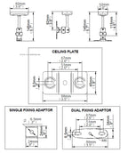 B-Tech BT342 Home Cinema Speaker Ceiling Mounts White (Pair)