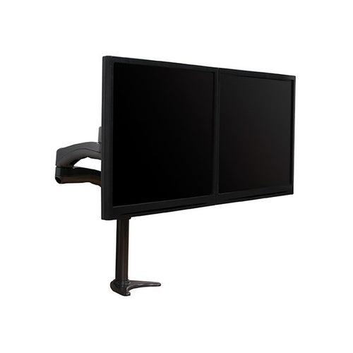 B-Tech BT7374 Twin Flat Screen Desk Mount with Double Arms in Black
