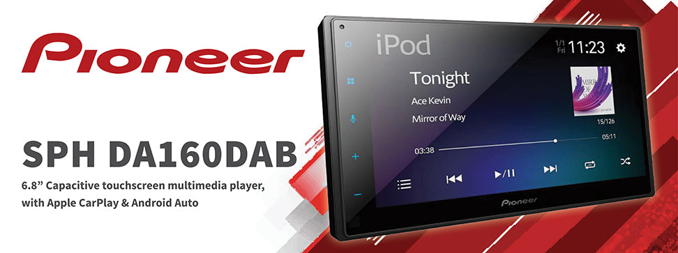 Pioneer SPH-DA160DAB + CAR-WAA 6.8” Wireless Android Auto Bundle Android Auto DAB Bluetooth