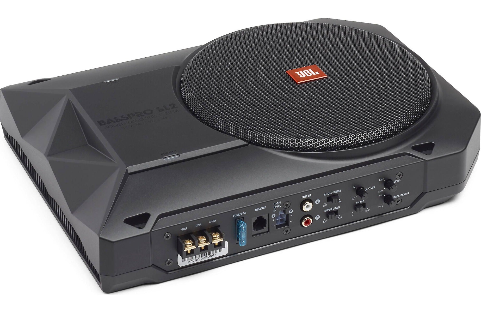 JBL BassPro SL2  8" Compact Powered Under-seat Subwoofer Enclosure with built in amp + kit