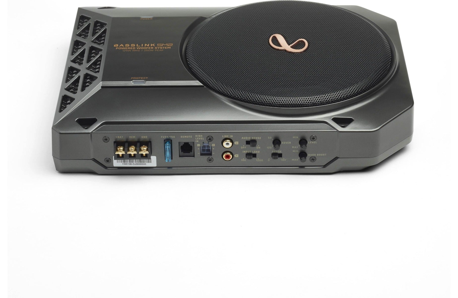 Infinity BassLink SM2 (SUBBLSM2AM) Compact 8" Powered Active Under-Seat Subwoofer w/ with 8-Gauge wiring kit