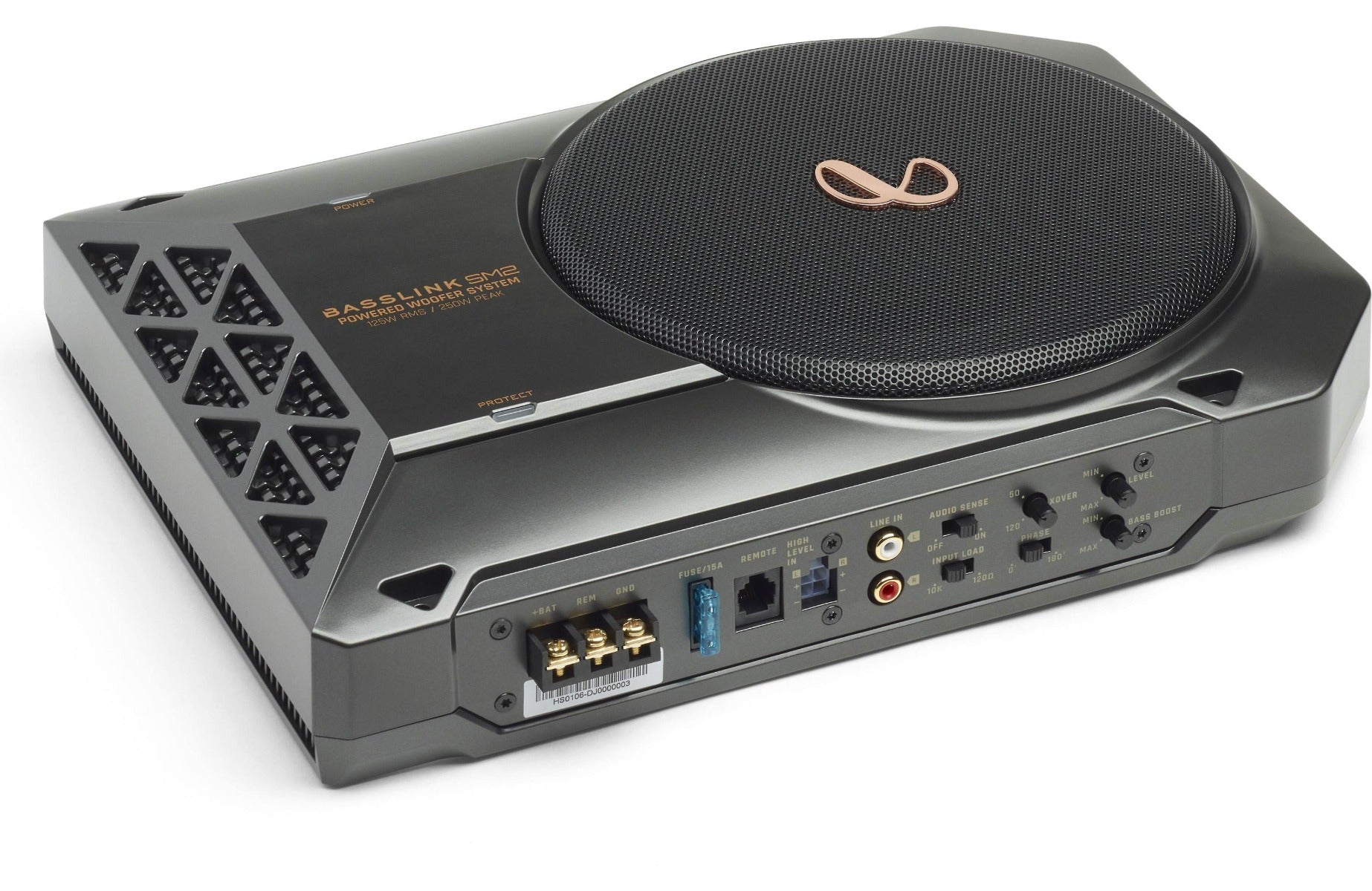 Infinity BassLink SM2 (SUBBLSM2AM) Compact 8" Powered Active Under-Seat Subwoofer w/ with 8-Gauge wiring kit